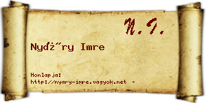 Nyáry Imre névjegykártya