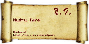 Nyáry Imre névjegykártya